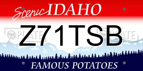 Z71TSB Idaho License Plate