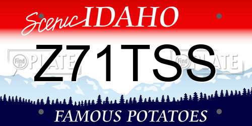 Z71TSS Idaho License Plate