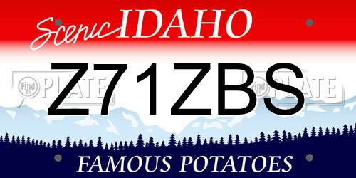 Z71ZBS Idaho License Plate
