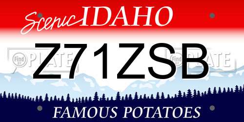 Z71ZSB Idaho License Plate