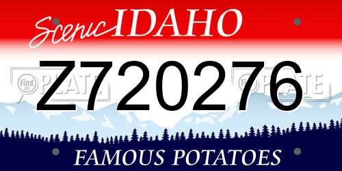Z720276 Idaho License Plate