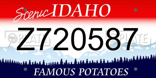 Z720587 Idaho License Plate