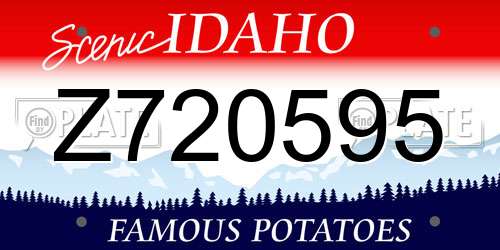 Z720595 Idaho License Plate