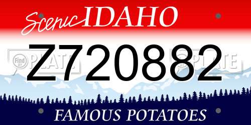 Z720882 Idaho License Plate