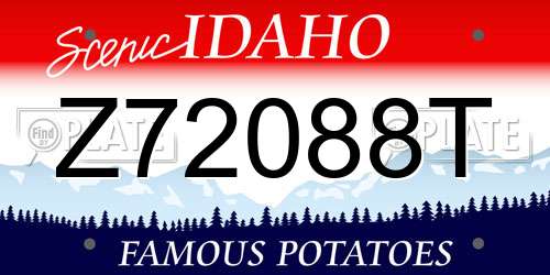 Z72088T Idaho License Plate