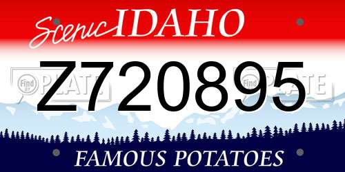 Z720895 Idaho License Plate