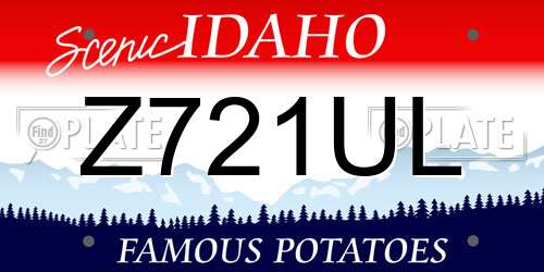 Z721UL Idaho License Plate