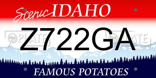 Z722GA Idaho License Plate