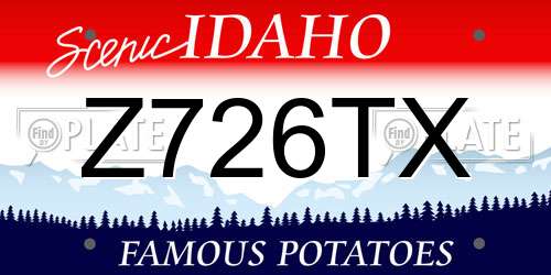 Z726TX Idaho License Plate