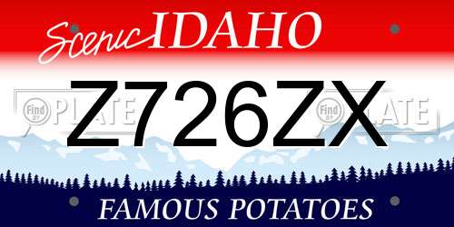 Z726ZX Idaho License Plate