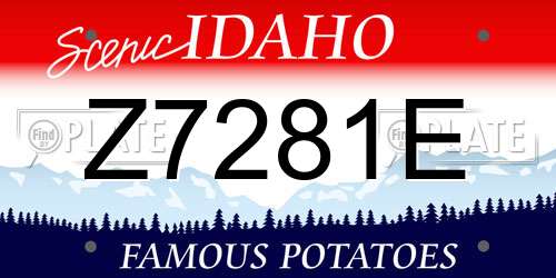 Z7281E Idaho License Plate