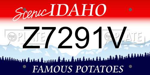 Z7291V Idaho License Plate