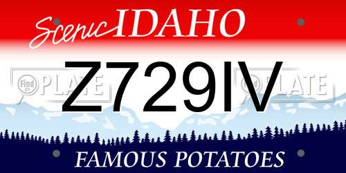Z729IV Idaho License Plate