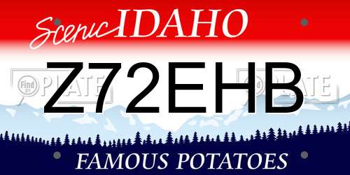 Z72EHB Idaho License Plate