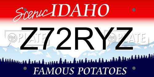 Z72RYZ Idaho License Plate