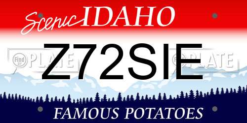 Z72SIE Idaho License Plate