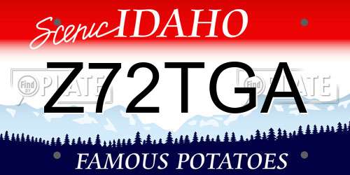 Z72TGA Idaho License Plate