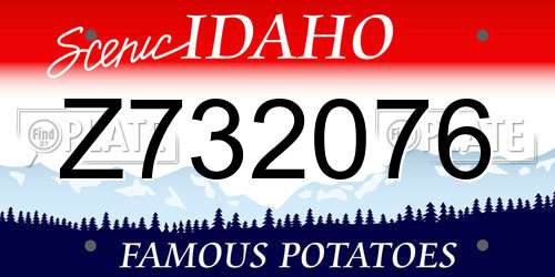 Z732076 Idaho License Plate