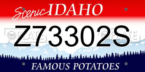 Z73302S Idaho License Plate
