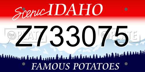 Z733075 Idaho License Plate