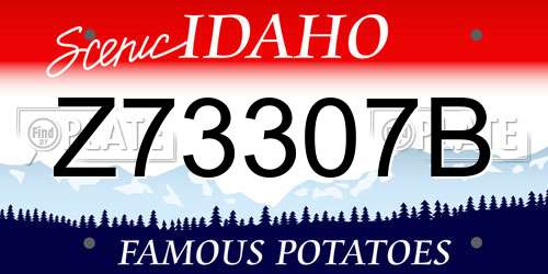 Z73307B Idaho License Plate