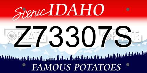 Z73307S Idaho License Plate