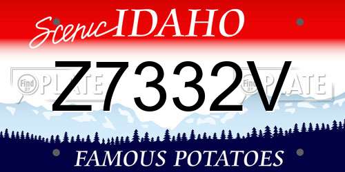 Z7332V Idaho License Plate