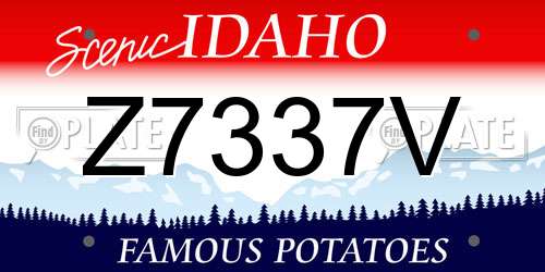 Z7337V Idaho License Plate