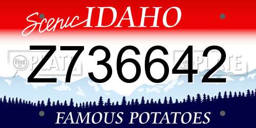 Z736642 Idaho License Plate