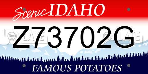 Z73702G Idaho License Plate