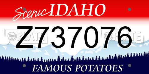 Z737076 Idaho License Plate