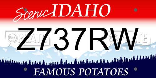 Z737RW Idaho License Plate