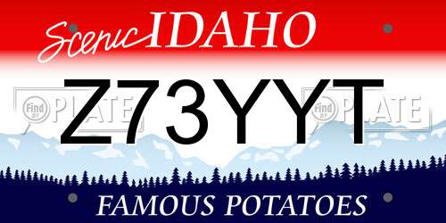 Z73YYT Idaho License Plate