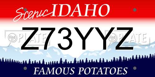 Z73YYZ Idaho License Plate