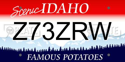 Z73ZRW Idaho License Plate
