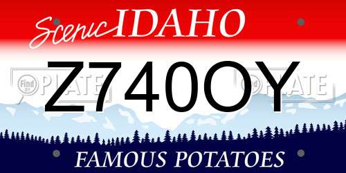 Z740OY Idaho License Plate