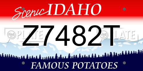 Z7482T Idaho License Plate