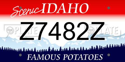 Z7482Z Idaho License Plate