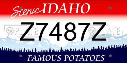 Z7487Z Idaho License Plate