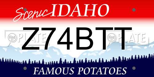 Z74BTT Idaho License Plate