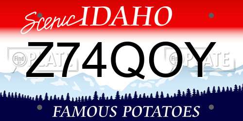 Z74QOY Idaho License Plate