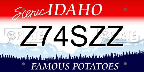 Z74SZZ Idaho License Plate