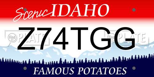 Z74TGG Idaho License Plate