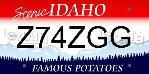Z74ZGG Idaho License Plate