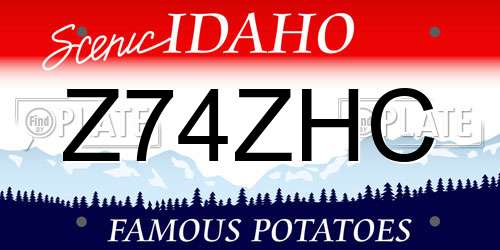 Z74ZHC Idaho License Plate