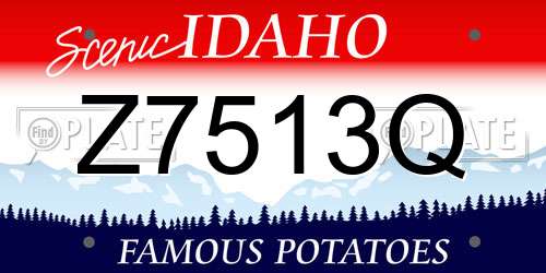 Z7513Q Idaho License Plate