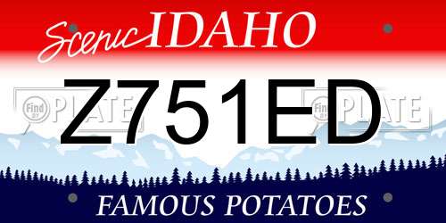 Z751ED Idaho License Plate