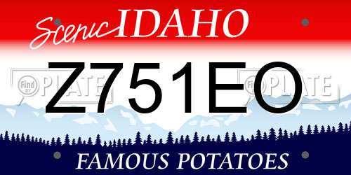 Z751EO Idaho License Plate