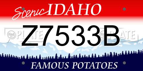 Z7533B Idaho License Plate