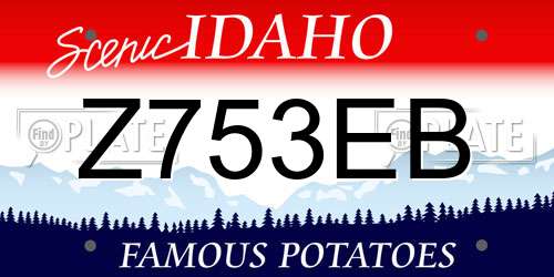 Z753EB Idaho License Plate